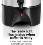 Hamilton Beach 45 Cup Coffee Urn and Hot Beverage Dispenser, Silver, Fast Brewing, Two-Way Dispensing