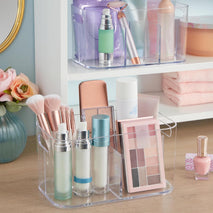 STORi Bliss 5-Compartment Plastic Cosmetics Storage Organizer Set of 2