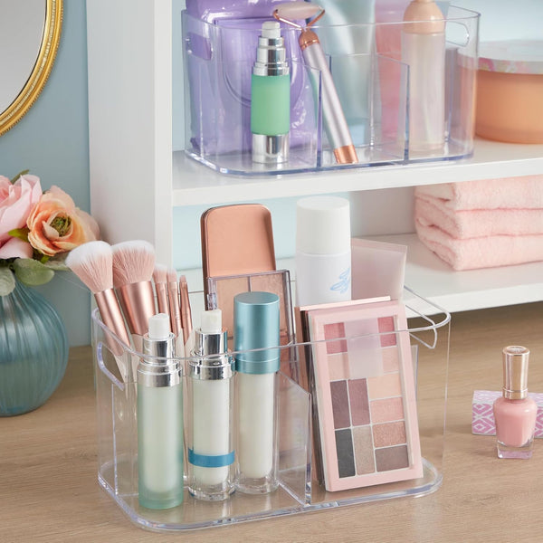 STORi Bliss 5-Compartment Plastic Cosmetics Storage Organizer Set of 2