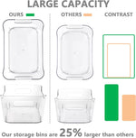 12 Pack Clear Plastic Storage Bins for Home and Office Organization