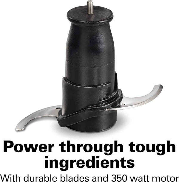 Hamilton Beach Electric Vegetable Chopper & Mini Food Processor, 3-Cup, 350 Watts, for Dicing, Mincing, and Puree, Black (72850)