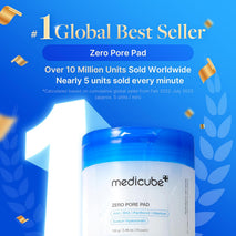 Medicube Zero Pore Pads 2.0, dual-textured facial toner pads for exfoliation and pore care with 4.5% AHA and 0.45% BHA, ideal for all skin types