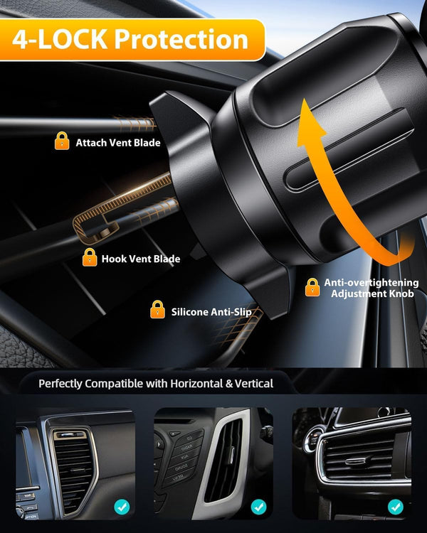Universal Car Phone Holder with 360° Suction Cup and Adjustable Angle