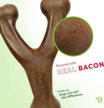 benebone wishbone durable dog chew toy for aggressive chewers real bacon medium made usa