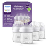 Philips Avent Natural Baby Bottles 4-Pack, Medium Flow, 9oz, SCY903/04, BPA-Free