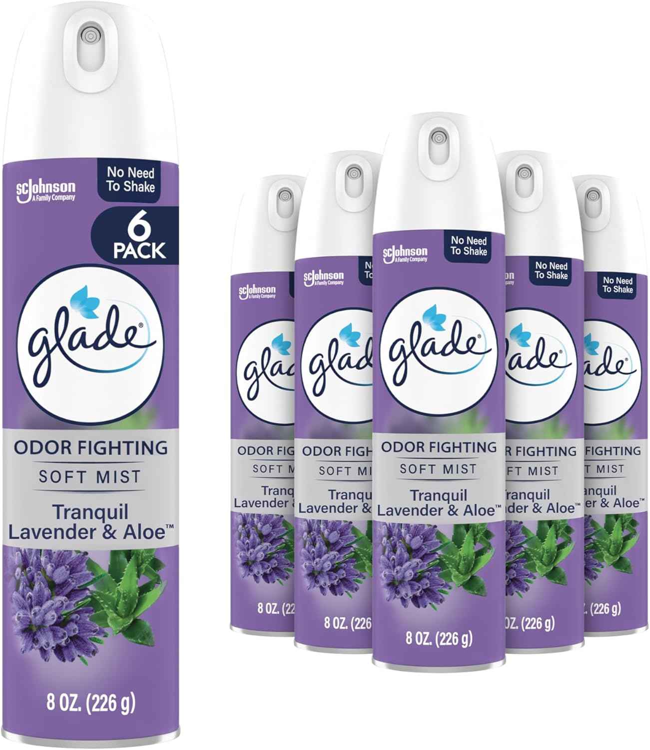 Glade Air Freshener Room Spray, Clean Linen Scent, Odor Fighting to Deliver Long Lasting Freshness, 8 Oz, 6 Count