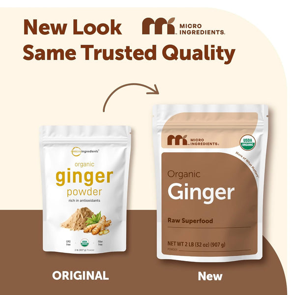Organic Ginger Powder 2lbs - Premium Spice & Seasoning for Baking, Cooking & Tea