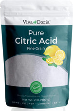 Viva Doria 100% Pure Citric Acid, Food Grade, Fine Grain, 2 lb (907 g) for Culinary and Beverage Applications