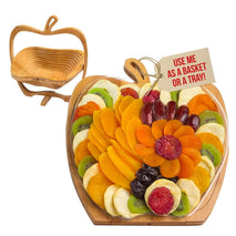 Dried Fruit Gift Basket with Exotic Fruits and Wooden Tray