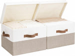 StorageWorks Fabric Storage Bins with Lid, Decorative Storage Boxes for Shelves and Closets
