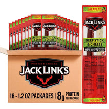 Jack Link's Jalapeno Beef Jerky Sticks and Cheese Sticks Combo, 16 Pack, 1.2 oz Snack Packs