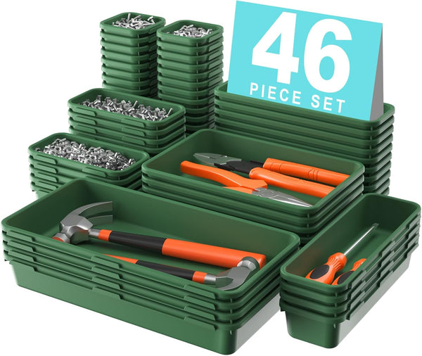 46Pcs & 5 Sizes Tool Box Organizer Tray Divider Set for Toolbox and Home