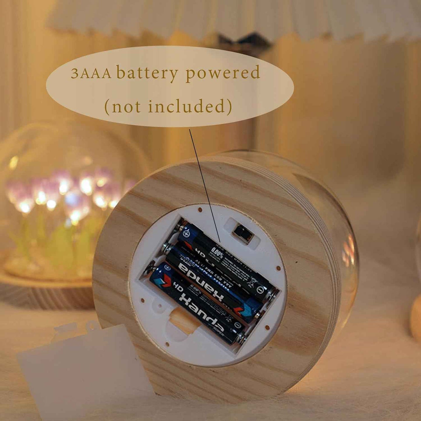 Pretty Rose Lamps Flower Night Light Cute Bedroom Decor Gifts for Women - Battery Powered (not Included)