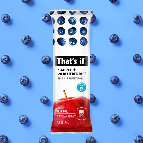 100% Natural Real Fruit Bar Variety Pack, High Fiber Vegan, Gluten Free, Non GMO, No Added Sugar, No Preservatives