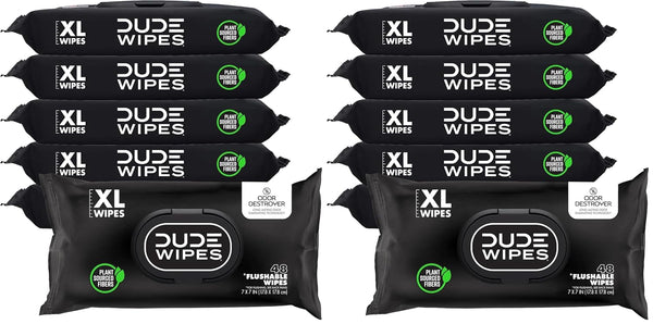 duke unscented extra-large adult wet wipes - 3 pack, 144 flushable wipes, septic and sewer safe