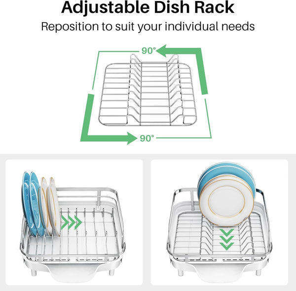 Expandable Stainless Steel Dish Drying Rack for Kitchen Counters