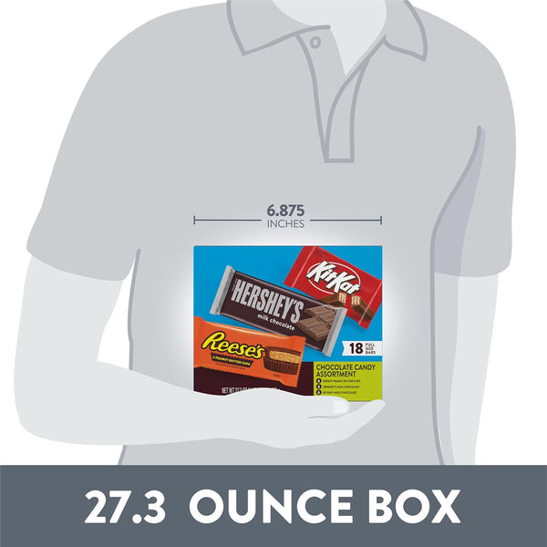 Hershey's assorted milk chocolate candy variety box 27.3 oz 18-count