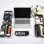 15-Piece Interlocking Desk Organizer for Office, Bathroom, and Kitchen Storage