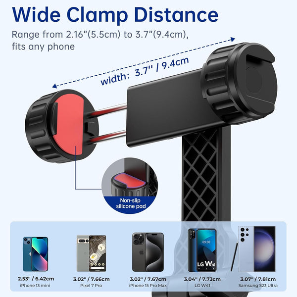 Universal Smartphone Tripod Mount with 360° Rotation and 180° Tilt