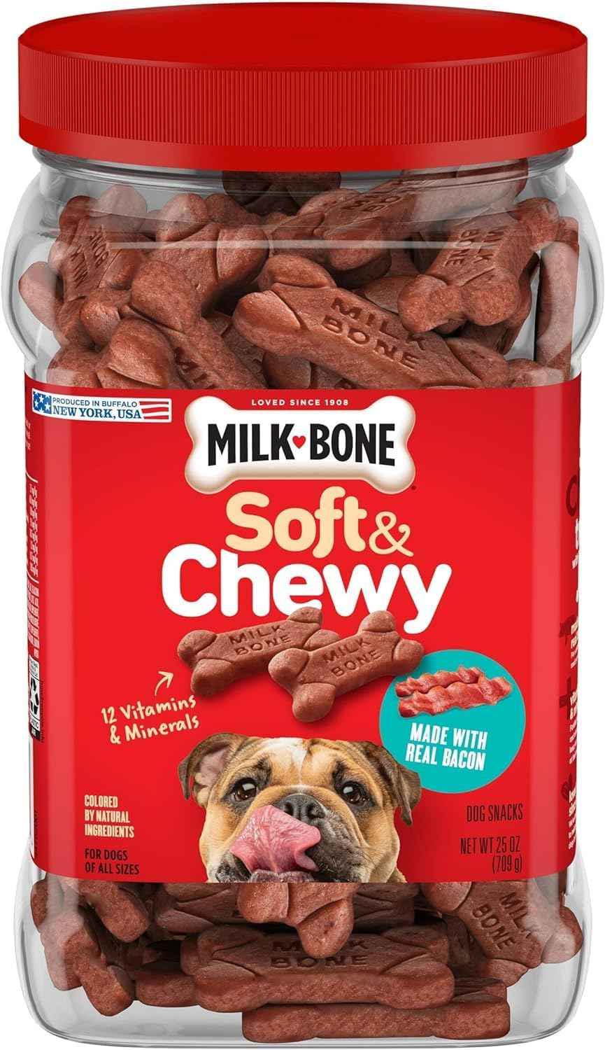 Milk-Bone Soft & Chewy Dog Treats, Beef & Filet Mignon Recipe, 25 Ounce