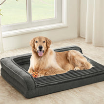 windracing orthopedic dog bed large gray xl 40x28 inch non-slip washable