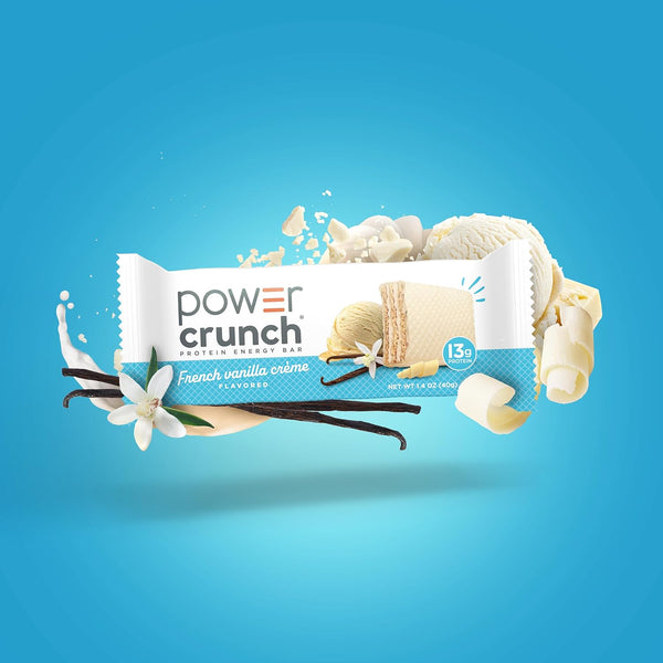 Power Crunch Protein Energy Wafer Bars, French Vanilla Creme, 1.4 Ounce, 12 Count