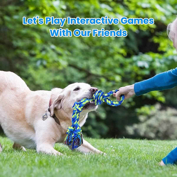 feeko heavy duty large breed dog rope toys 2 pack teeth cleaning tug of war toy
