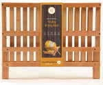 Bambusi Collapsible Bamboo 2 Tier Foldable Wooden Dish Drainer for Countertop