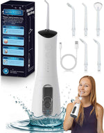 High-Pressure 120PSI Water Dental Flosser with 300ml Reservoir - Portable, Rechargeable Teeth & Gum Cleaner
