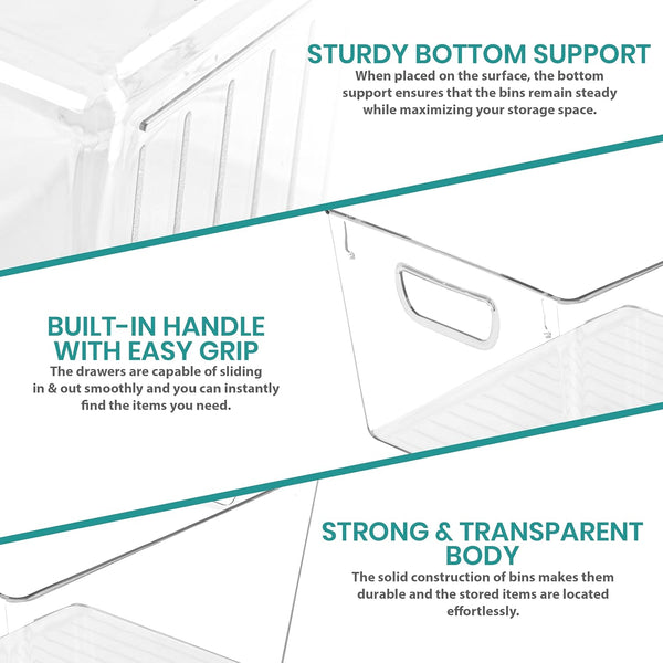 Utopia Kitchen Clear Pantry Organizers and Storage Bins 6 Pack