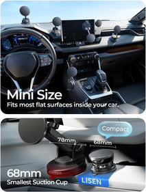LISEN for 15W Magsafe Car Mount Charger, Magnetic Phone Holders for Your Car, Magnetic Wireless Car Charger, Suction Phone Mount for Car Accessories for iPhone 17 Pro Max 16 15 14 13 12, Gifts for Men