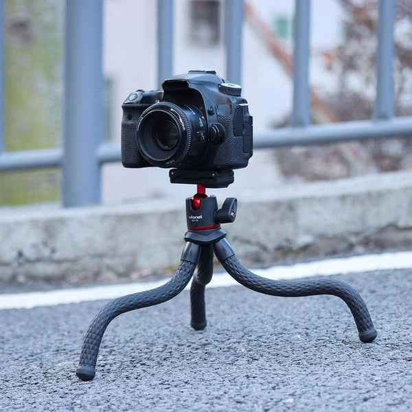 ULANZI Camera Tripod, Mini Flexible Stand w Hidden Phone Holder w Cold Shoe Mount, 1/4'' Screw f Magic Arm, Universal f iPhone 17 16 15 14 Pro Max XS Max Canon Nikon Sony DJ Pocket 4/3 Cameras