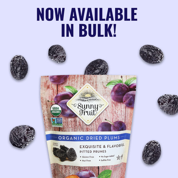 Sunny Fruit Soft Organic Pitted Prunes, 2.5 Pound Bulk Bag