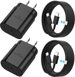 25W USB C Charger Block with 6ft and 10ft Cables for Samsung and iPhone