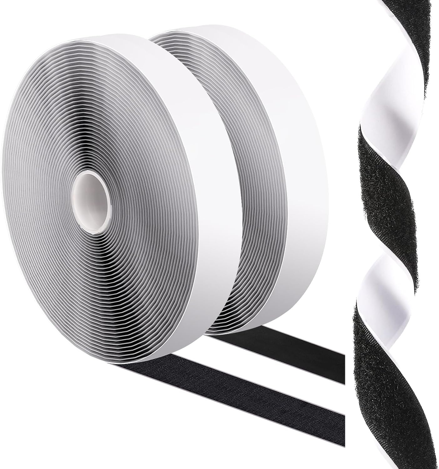 4.4''×16.5 Feet Black Heavy Duty Hook and Loop Tape Adhesive, Keep Couch Cushions from Sliding or Blowing at Outdoor, Picture Wall Hanging, No Punching Wall Mounting, Keep Your Carpet Rugs in Place - Rayz Mart