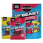Jack Link's x MrBeast Beef Jerky Variety Pack, 6 Pack, 5.4 oz Bags, Ready to Eat Protein Snacks