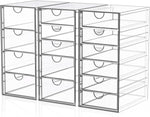 Acrylic Makeup Organizer with 19 Drawers for Bathroom Vanity Desk