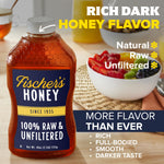 Fischer's 100% Pure Raw Unfiltered Honey - USA Made All-Natural Sweetener with Rich Flavor Profile and 40 oz Squeeze Bottle