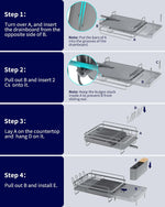Adjustable kitchen dish drying rack with drainage and cutlery holders
