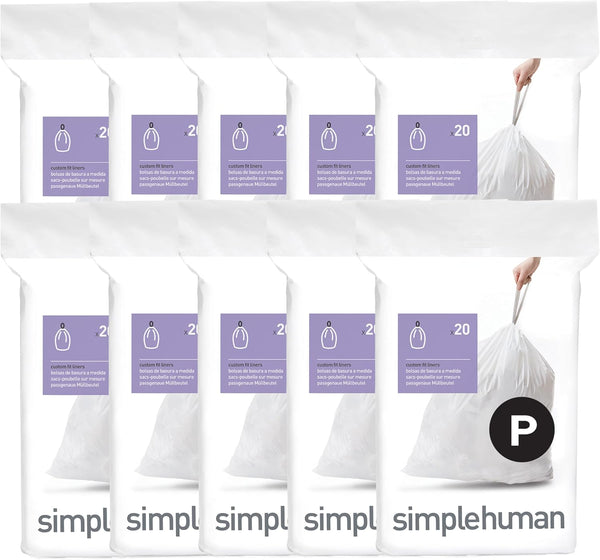 Custom fit liners for simplehuman kitchen trash cans, 50% PCR plastic, 50-60 liter capacity
