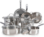 T-fal Signature Nonstick Cookware Set 12 Piece, Oven Broiler Safe 350F, Pots and Pans, Kitchen Cooking Set w/Fry Pans, Saucepans, Saute Pan, Dutch Oven, Griddle, Kitchen, Home, Dishwasher Safe, Black