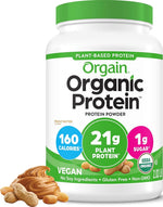 Orgain Organic Vegan Protein Powder, Creamy Chocolate Fudge - 21g Plant Protein, 6g Prebiotic Fiber, Low Net Carb, No Lactose Ingredients, No Added Sugar, Non-GMO, For Shakes & Smoothies, 2.03 lb