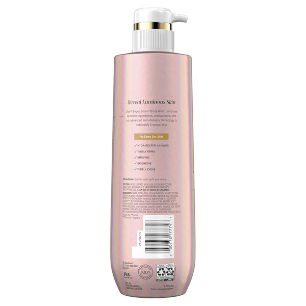 olay super serum body wash for extra dry skin 18.5 fl oz with 5+ ingredient serum complex