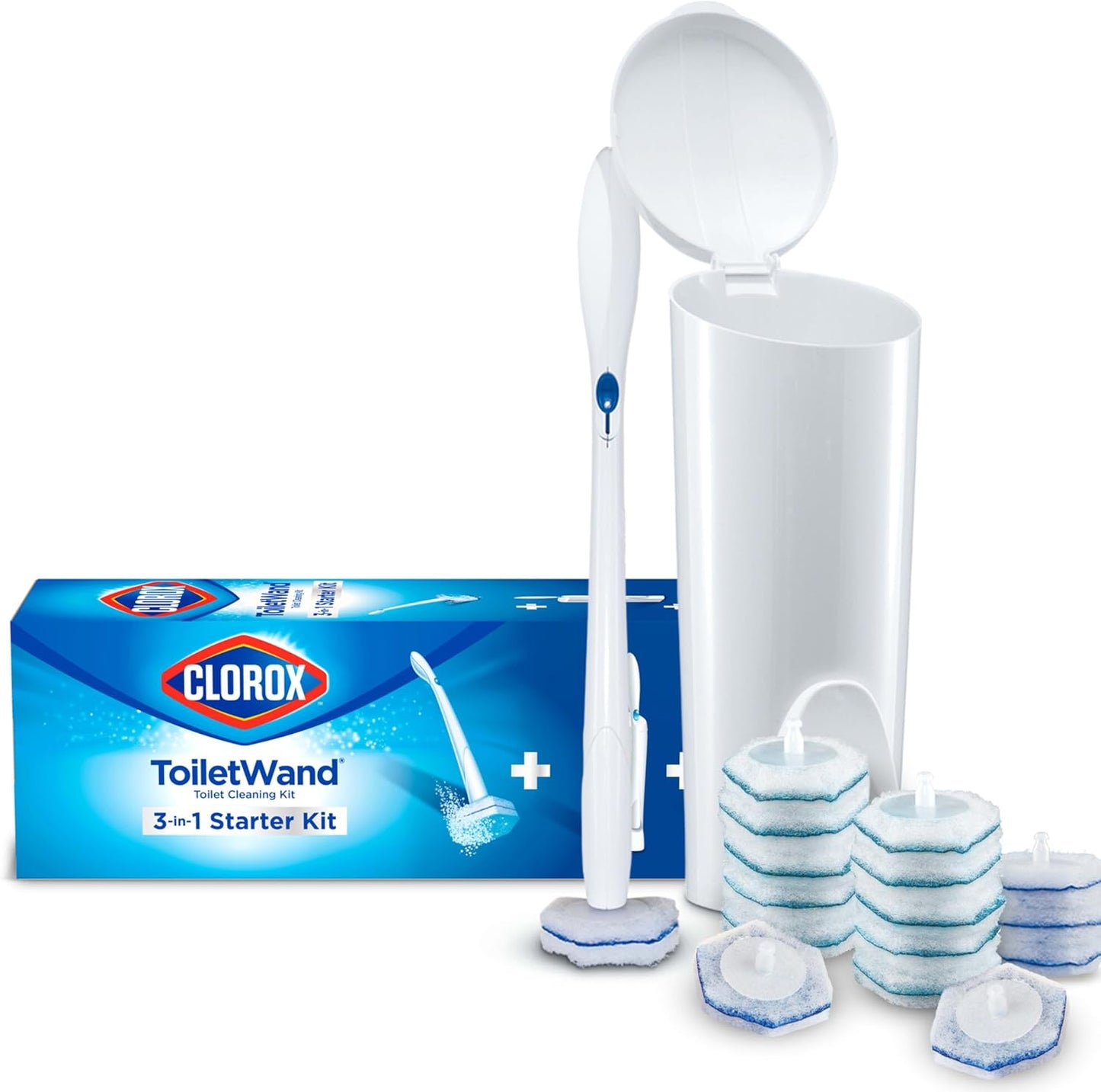 CLOROX Original Toilet Cleaning System - ToiletWand, Storage Caddy and 16 Heads, (Package May Vary)