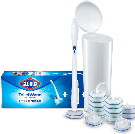 CLOROX Original Toilet Cleaning System - ToiletWand, Storage Caddy and 16 Heads, (Package May Vary)