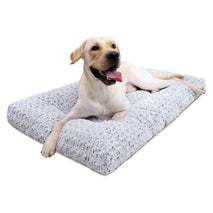 KSIIA deluxe plush dog crate bed, 35" x 23", gray, large, jumbo, medium, small dog breeds
