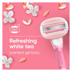 gillette venus white tea womens razor handle 4 blade refills
