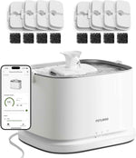 PETLIBRO Upgrade Cat Water Fountain Stainless Steel Tray, Dockstream 2 Cat Fountain Indoor, 3L/101oz Auto Cat Fountains for Drinking, App Monitoring Pet Water Fountain Dog, 5G WiFi Cat Water Dispenser