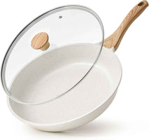 SENSARTE Nonstick Ceramic Frying Pan with Lid 8/9.5/10/11/12.5 Inch Omelet Pan Skillet, Free of Intentionally Added PFAS/PTFE Non-toxic Chef's Pan Induction Compatible Pan, Heat Resistant Handle