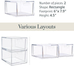Stackable Clear Plastic Organizer Drawers for Cosmetics and Beauty Supplies